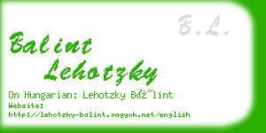 balint lehotzky business card